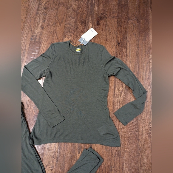 Icebreaker Women's Merino Wool 175 Green Leggings & Long sleeve Top XL NWT - Picture 13 of 15